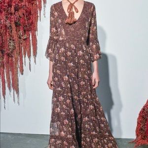 Ulla Johnson Aurora Plum Silk Maxi Dress XS 2